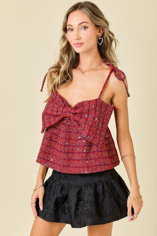 Holly Sequin Bow Top