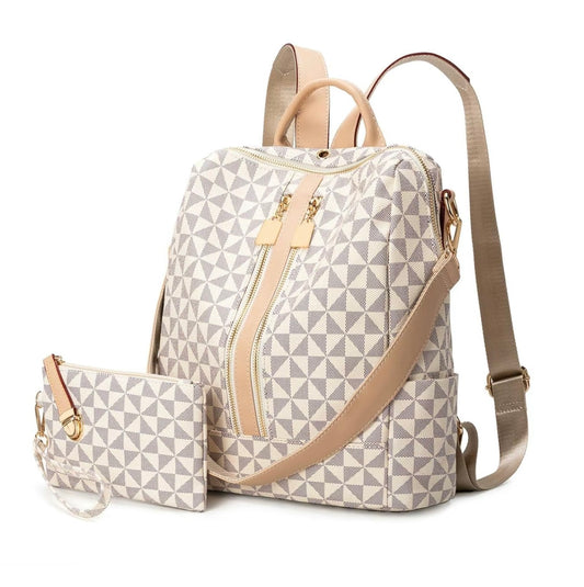 Checkered Print Backpack