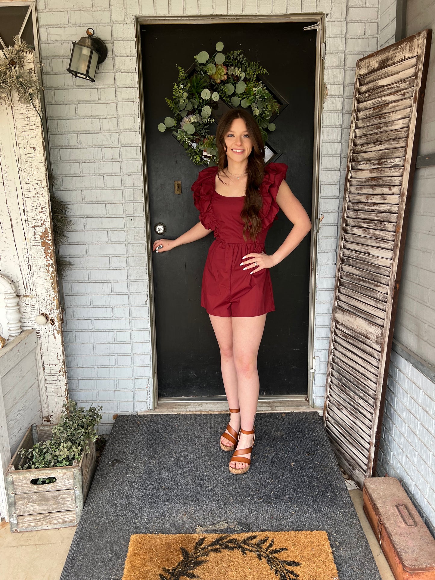 Rylee Ruffle Sleeves Romper