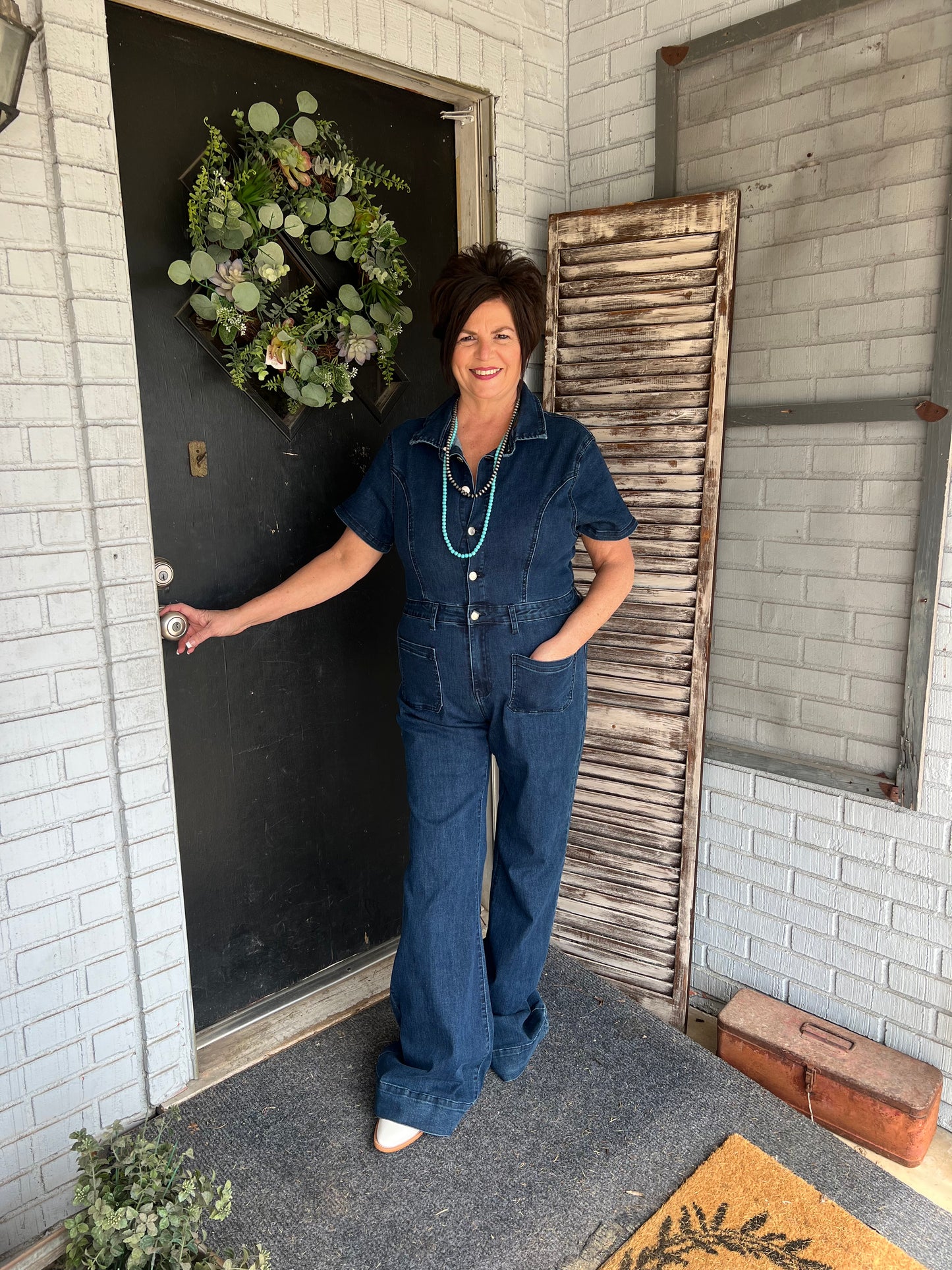 Dolly Curvy Denim Jumpsuit
