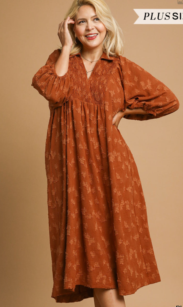 Aurelia V-Neck Smocked Midi Dress