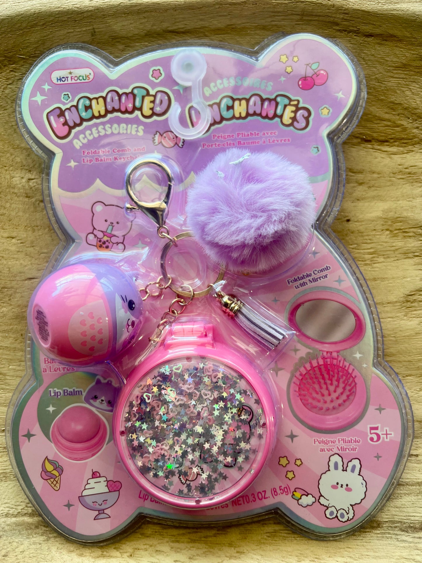 Foldable Comb and Lip Balm Keychain