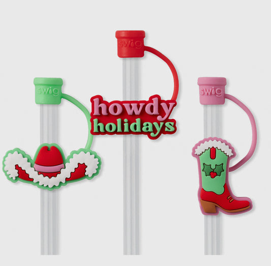 Howdy Holidays Straw Topper Set