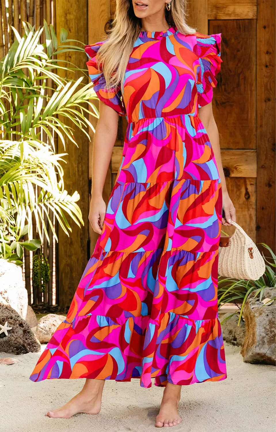 Lana Abstract Maxi Curvy Dress