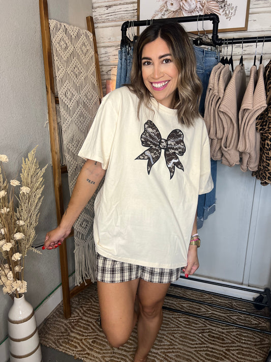 Football Bow Oversized Tee