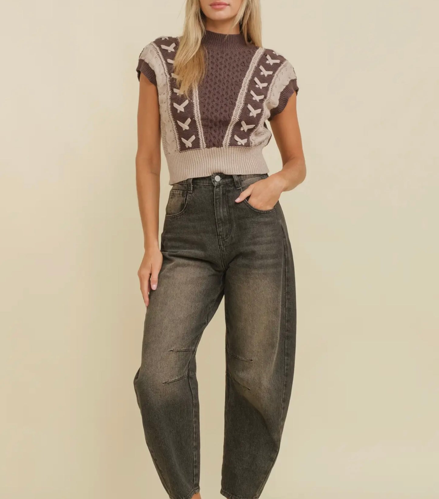 Willow Knit Crop Sweater Vest