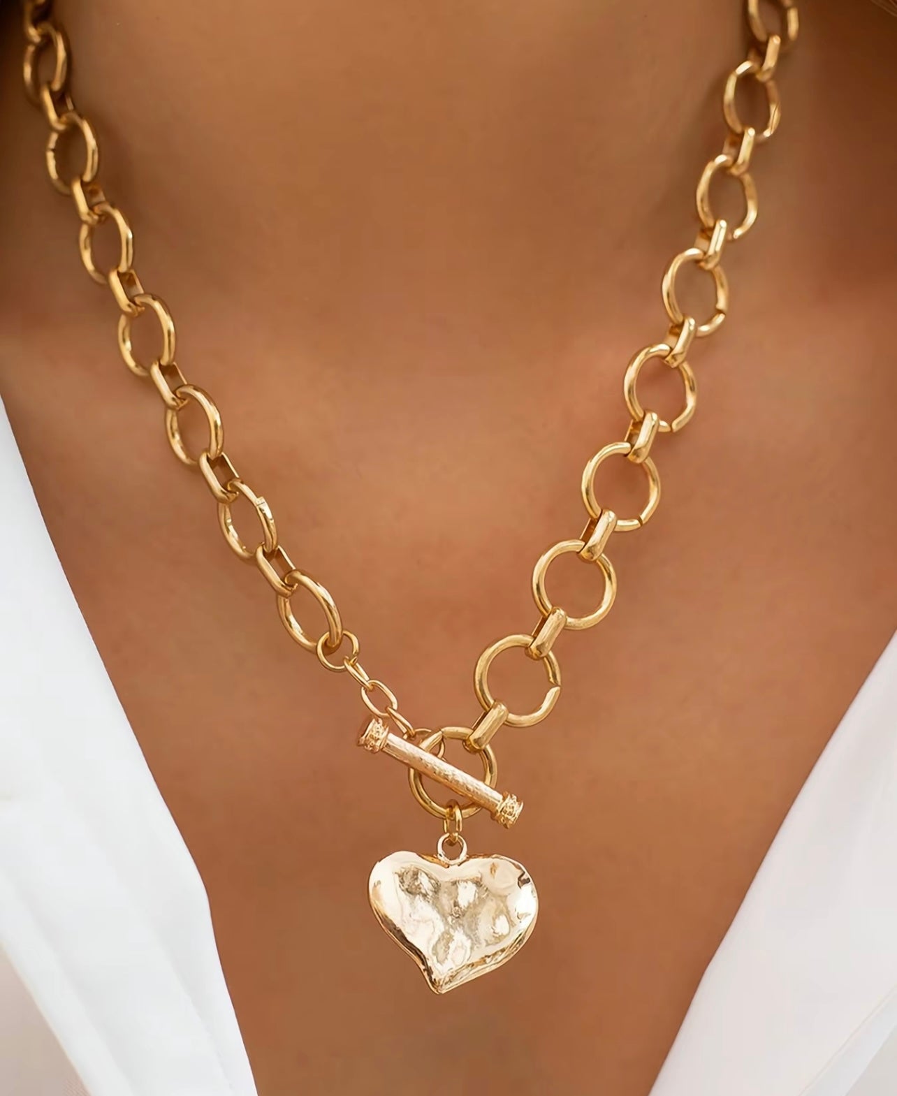 Heart Toggle Clasp Necklace