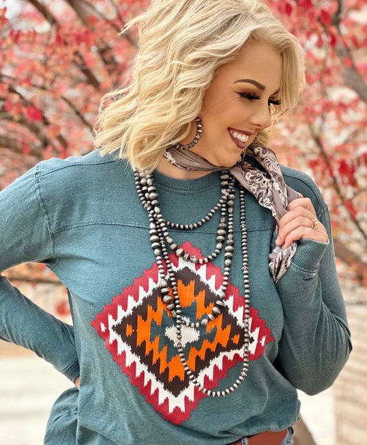 Cheyenne Aztec Emerald Long Sleeve