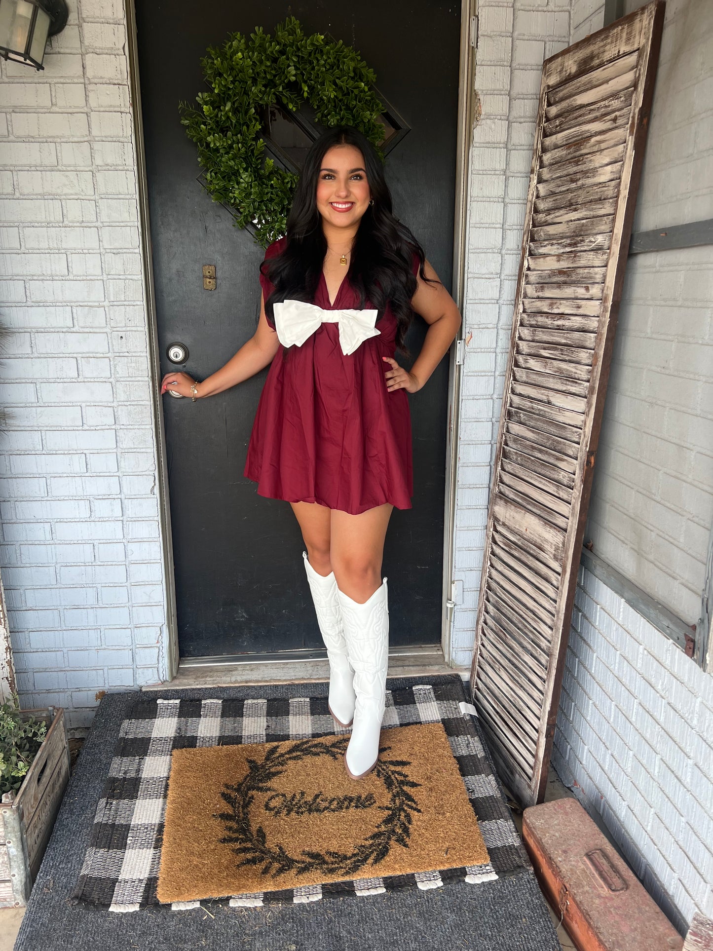 Aggieland Poplin Romper Dress