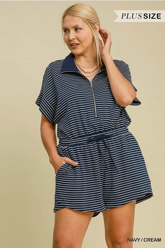 Mackenzi Knitted Striped Romper