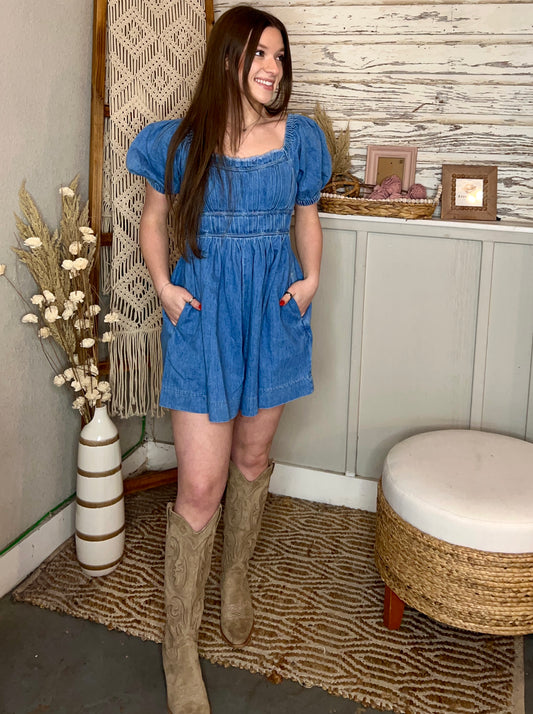 Lucy Denim Romper