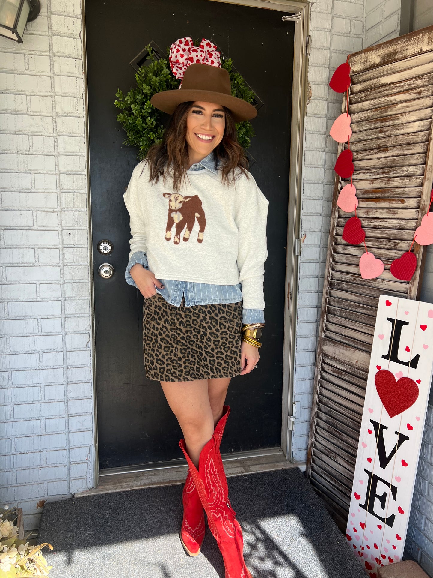 Calf Season cropped sweater