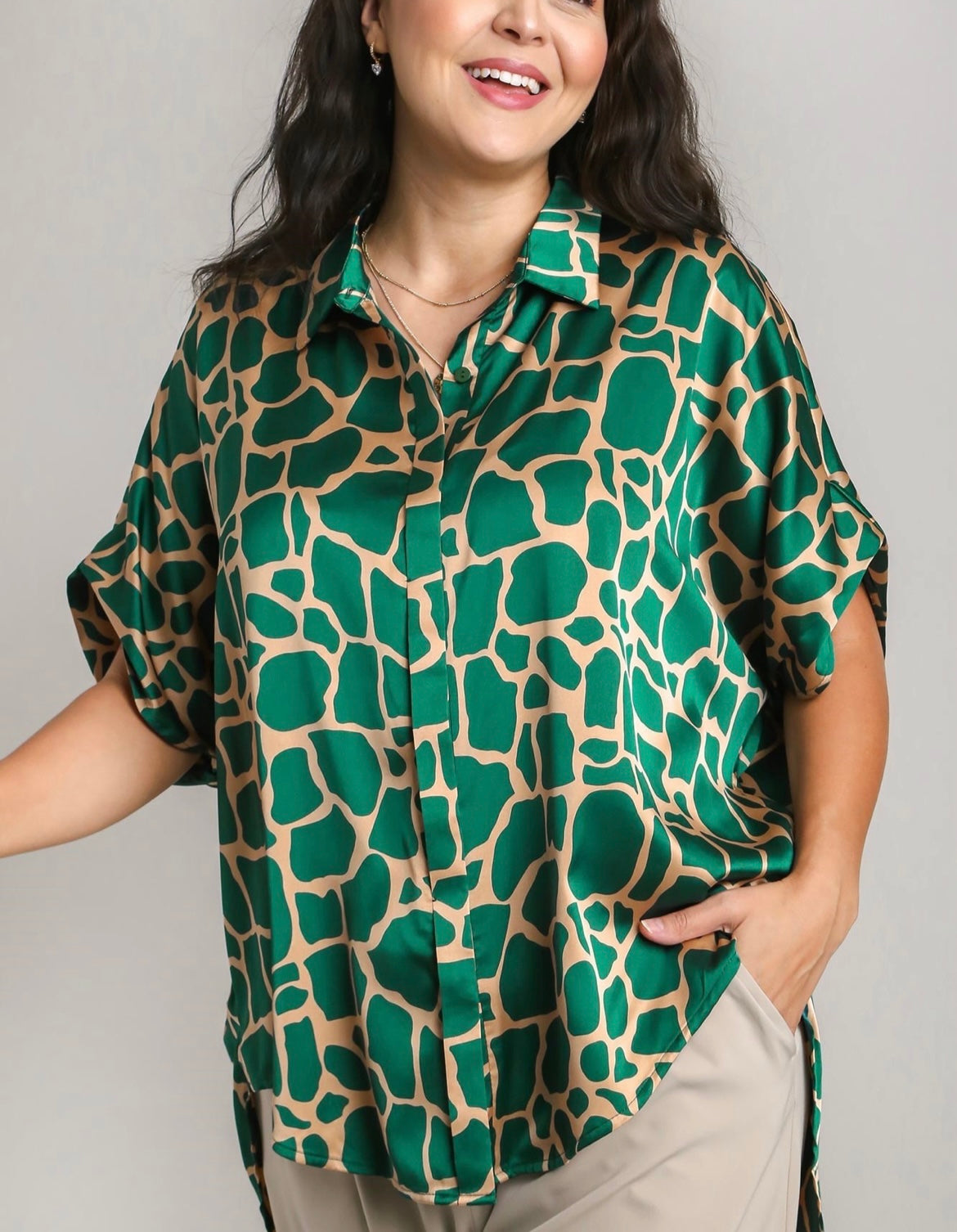 Emerald Button Down Top