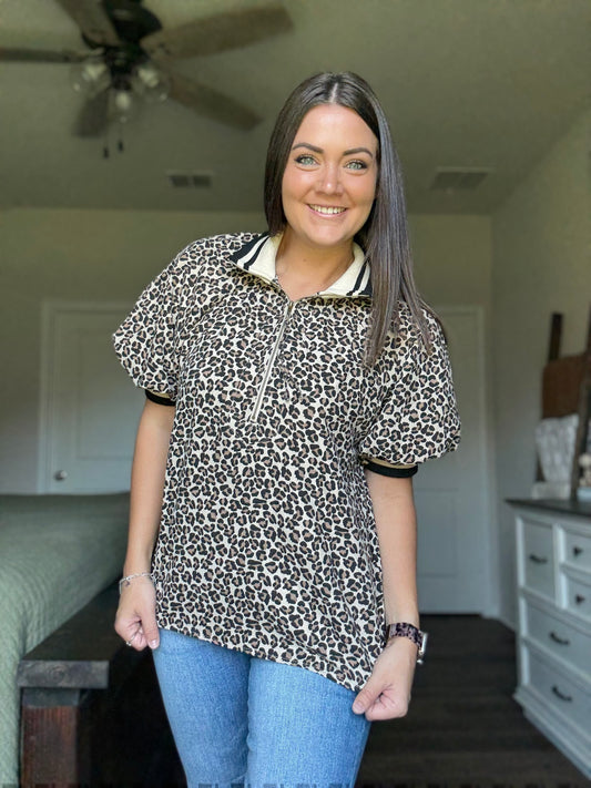 Monica Leopard Top