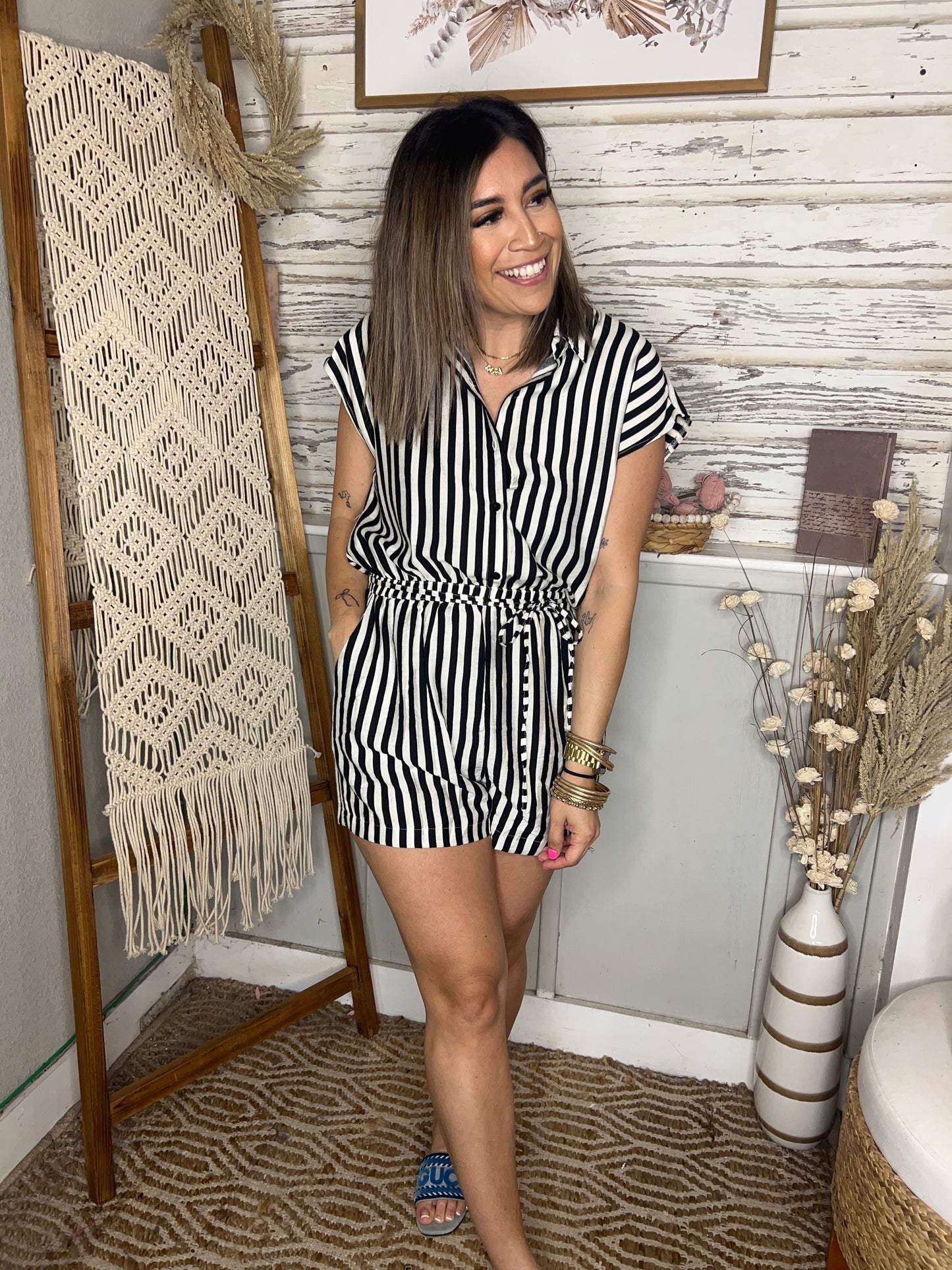 Zoe Striped Romper