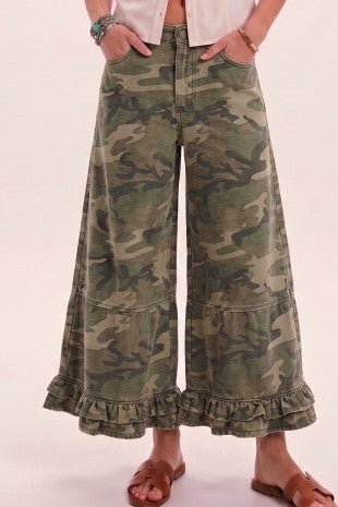 Charlie Ruffle Camo Pants