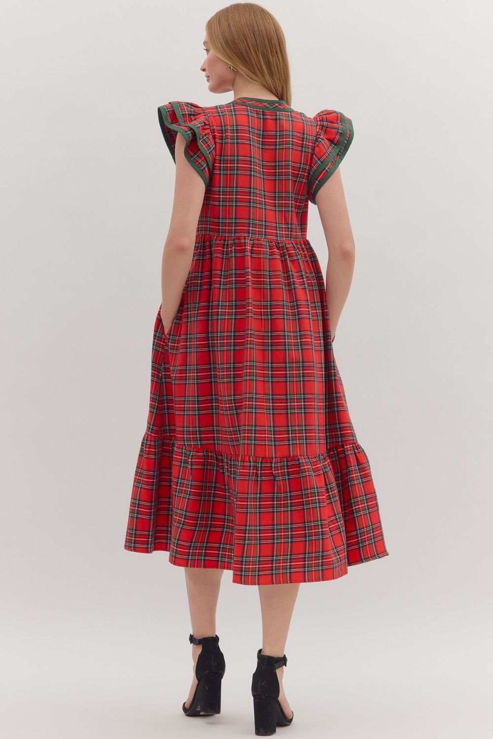 Joy Plaid Christmas Dress