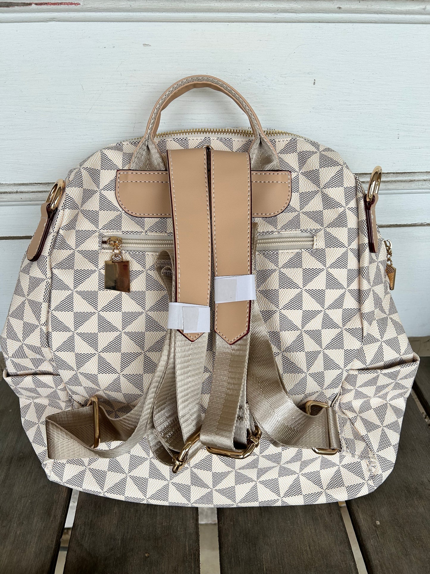 Checkered Print Backpack