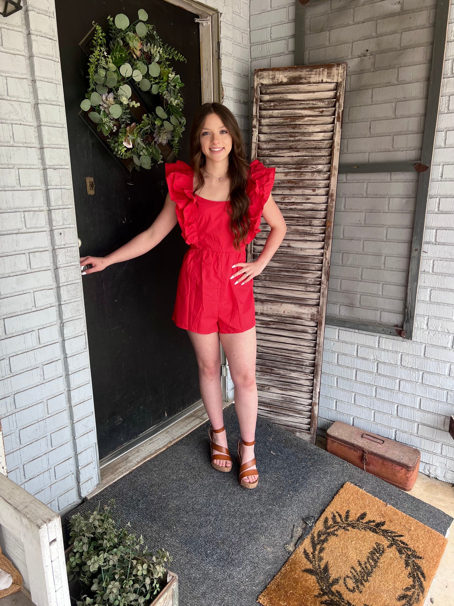 Rylee Ruffle Sleeves Romper