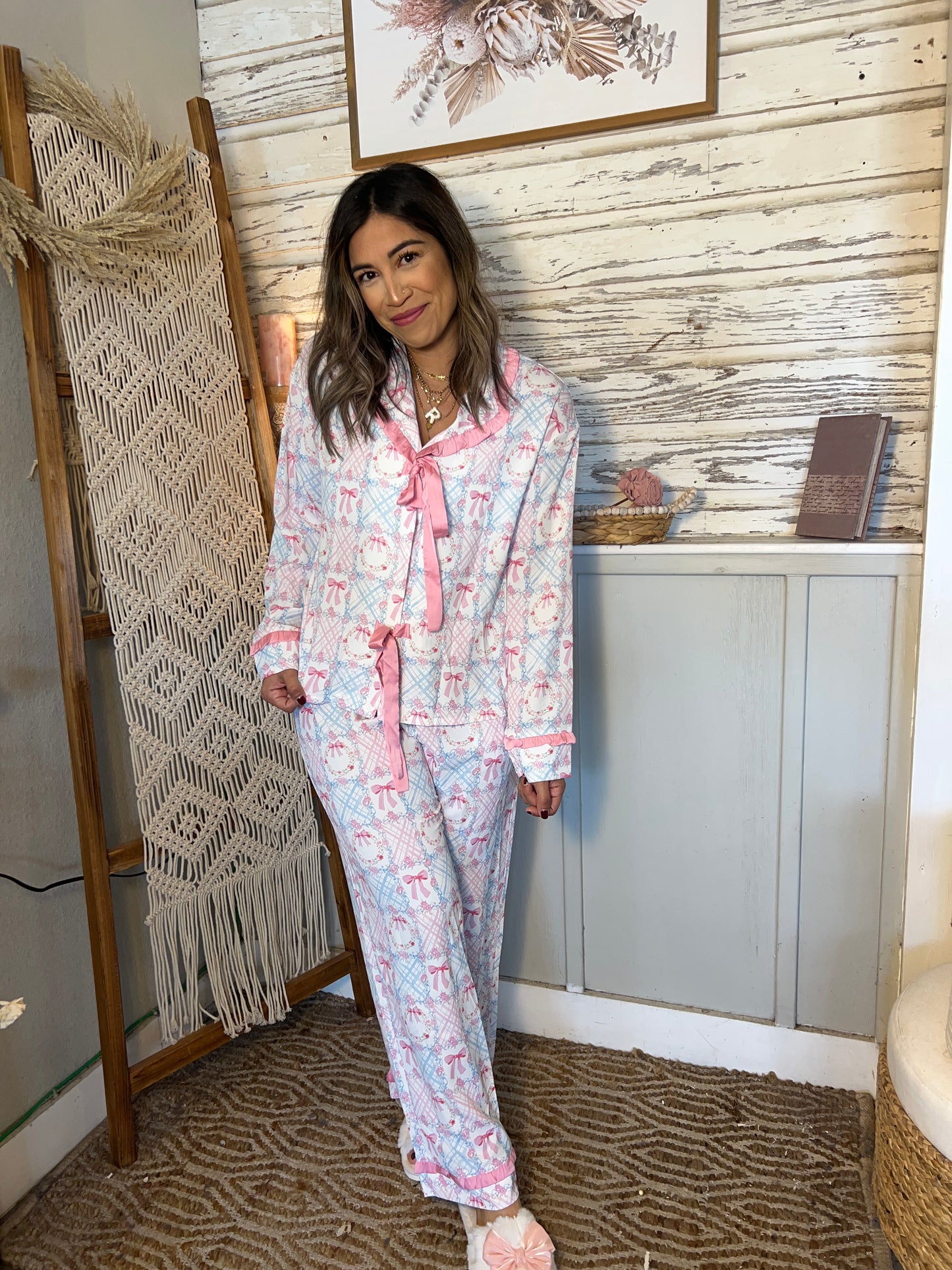Pink Bow Pajama Set