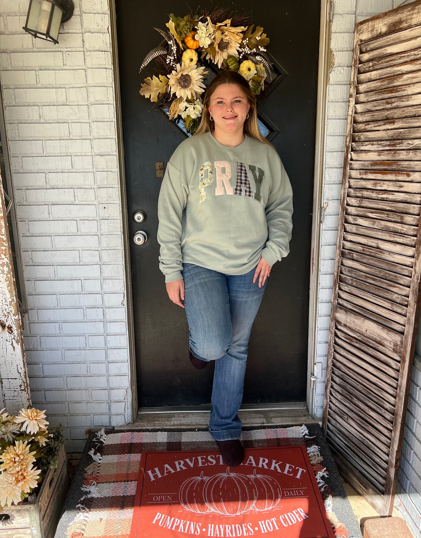 Pray Embroidered Sweater