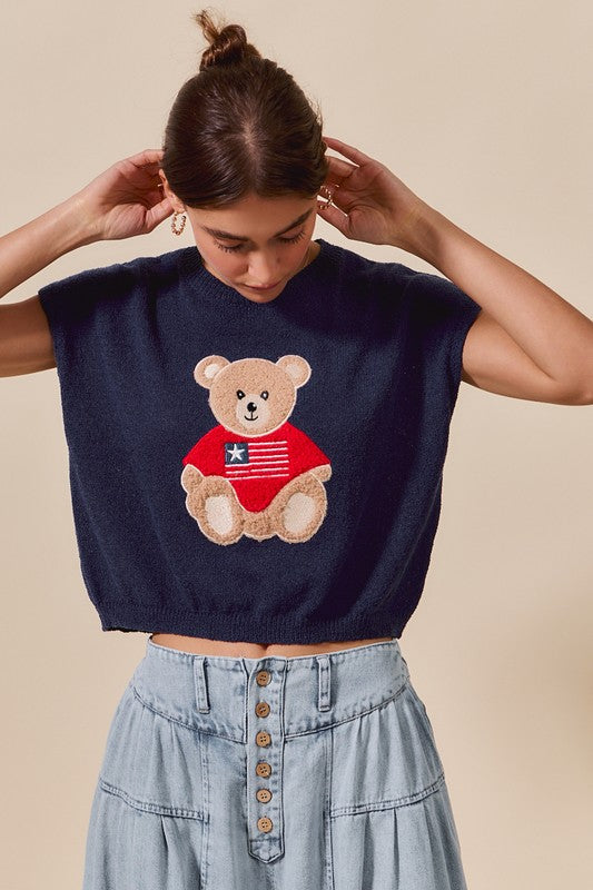Teddy Bear American Flag Sweater
