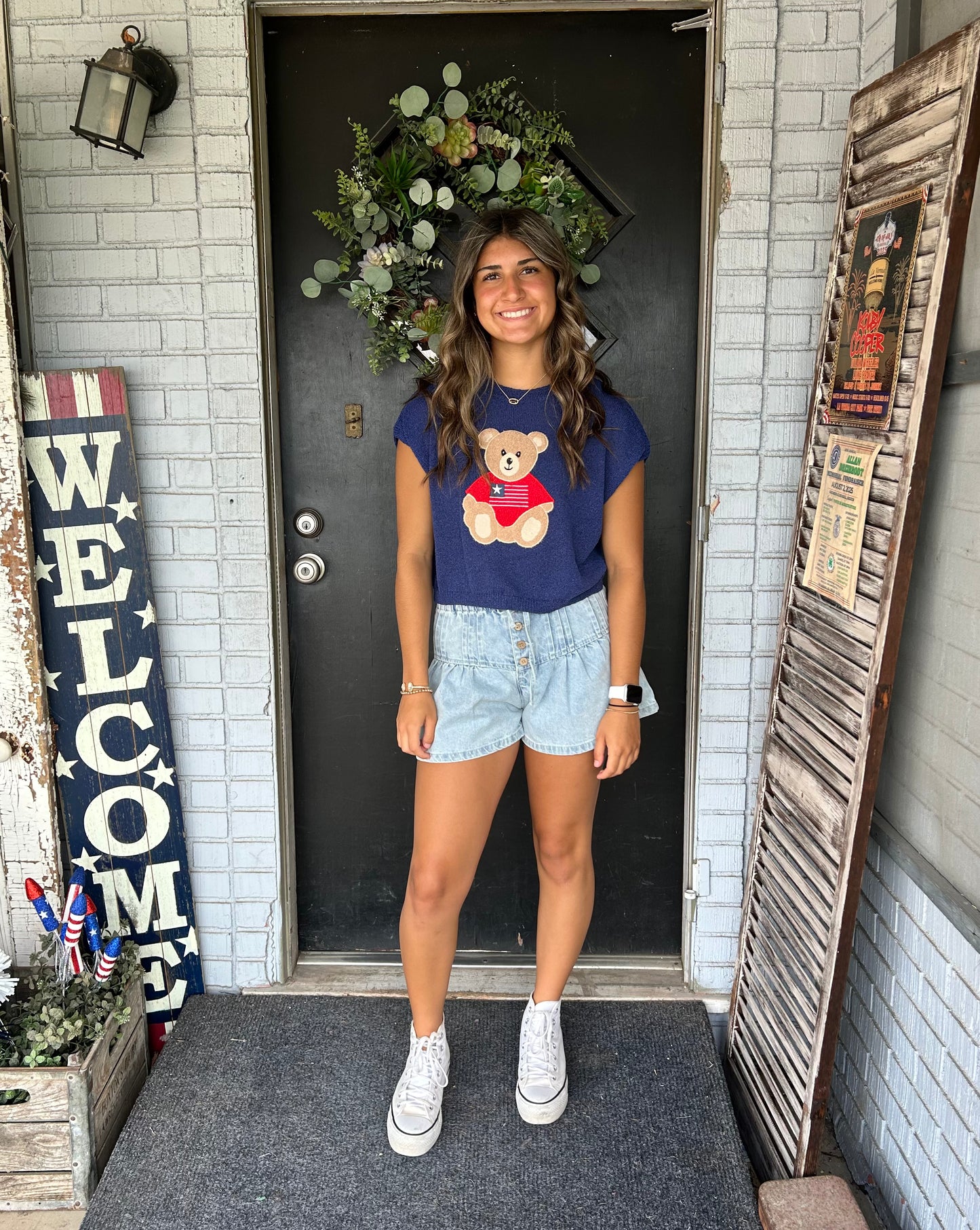 Teddy Bear American Flag Sweater