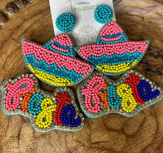 Pastel Fiesta Beaded Earrings