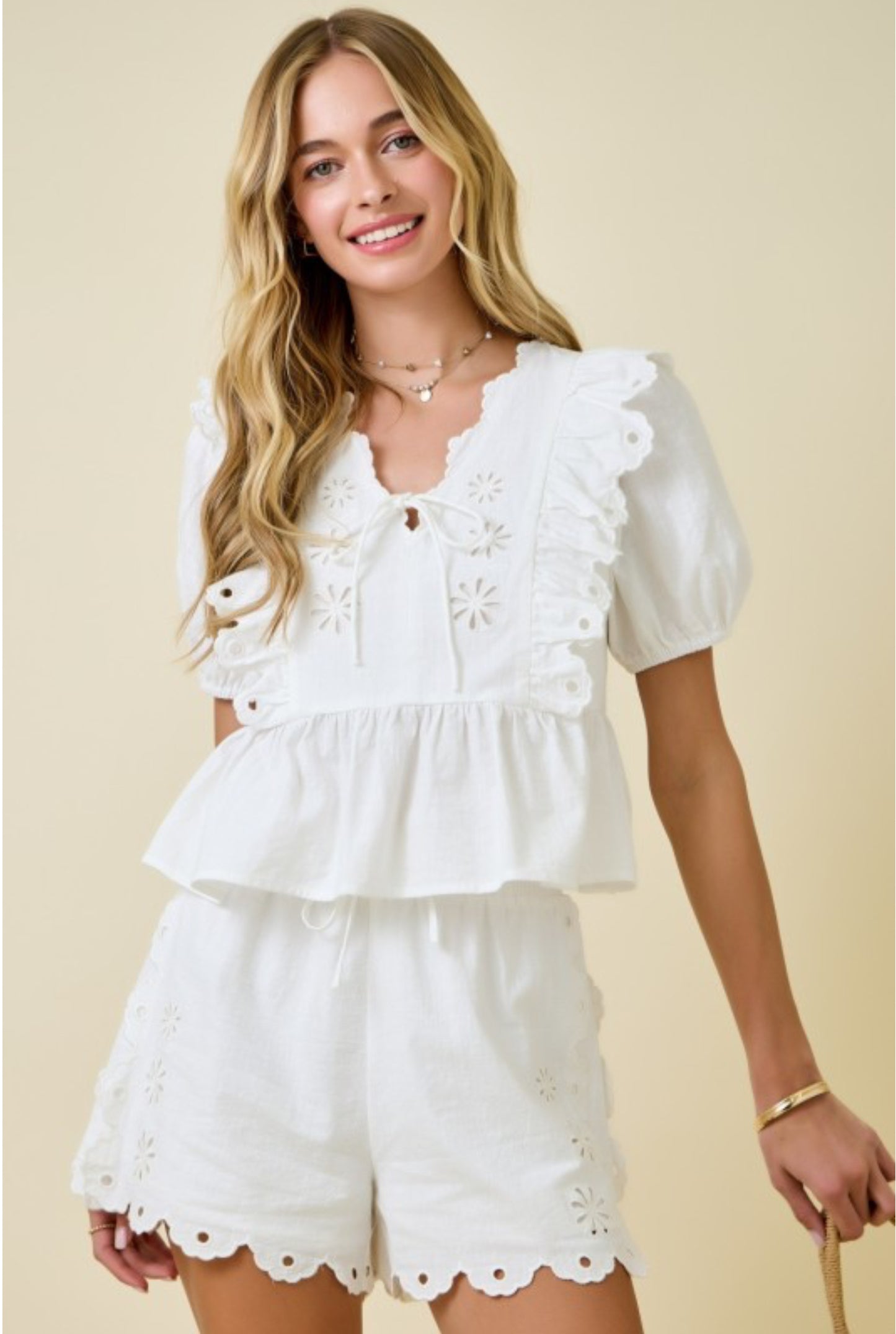 Flower Embroidered Blouse