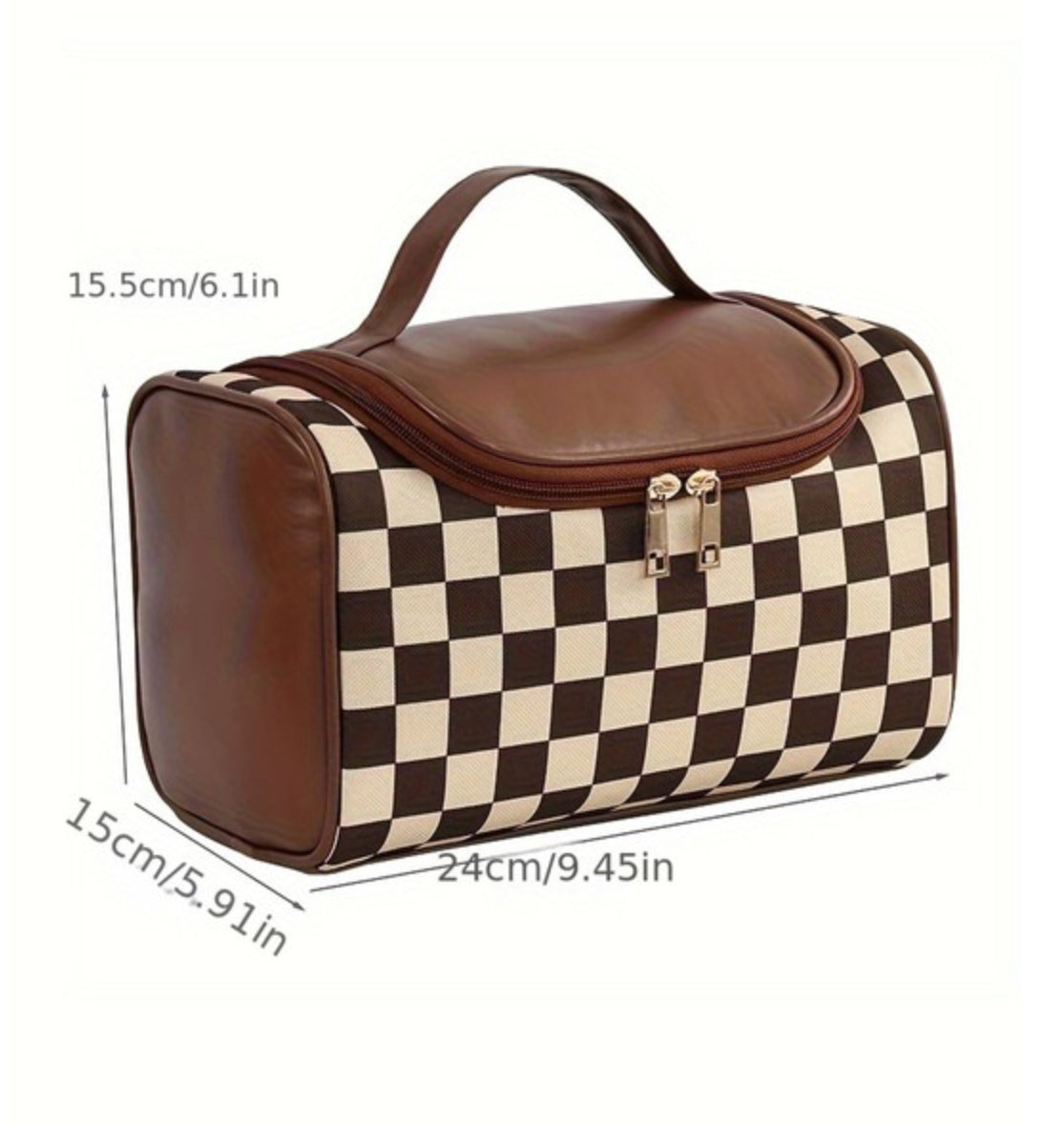 Aleah Checkered Makeup Bag