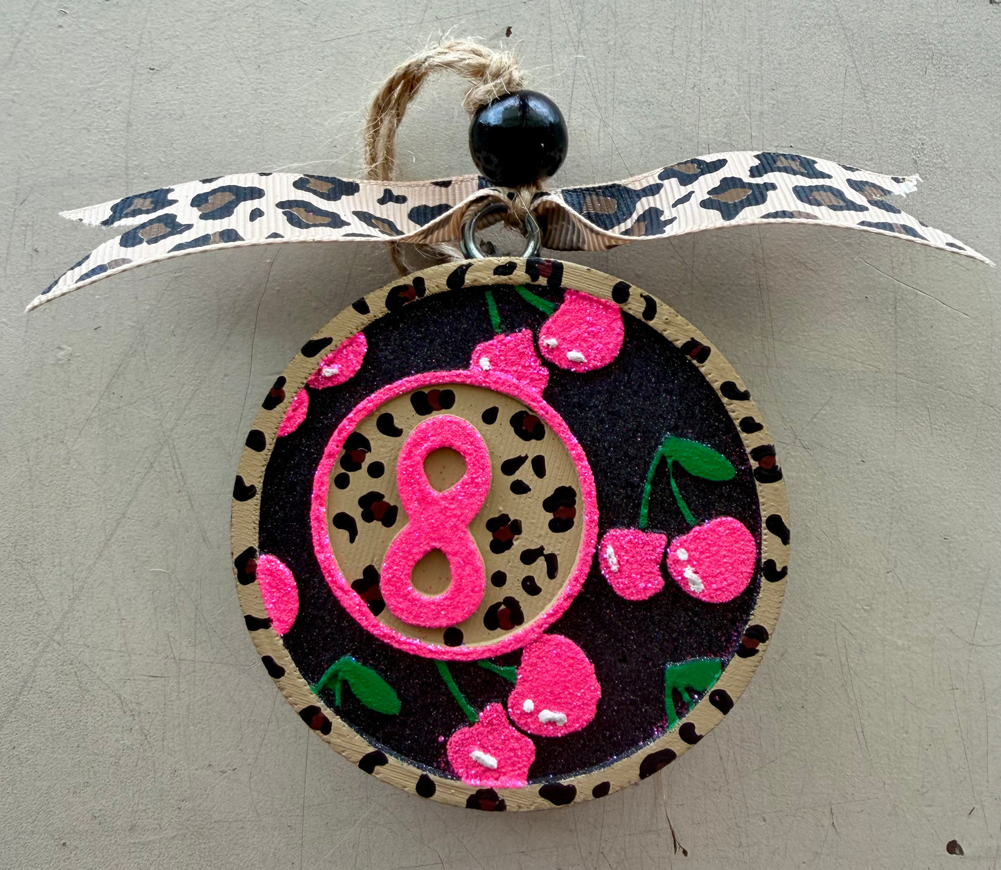 Leopard Cherry 8 Ball Freshie