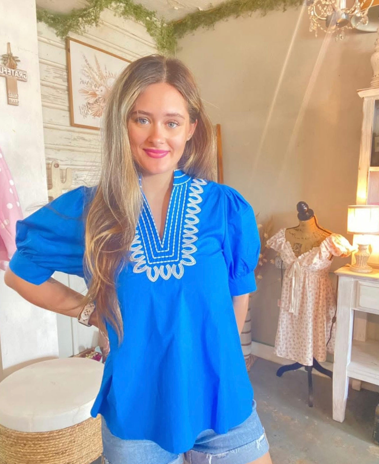Lainey Embroidered Top