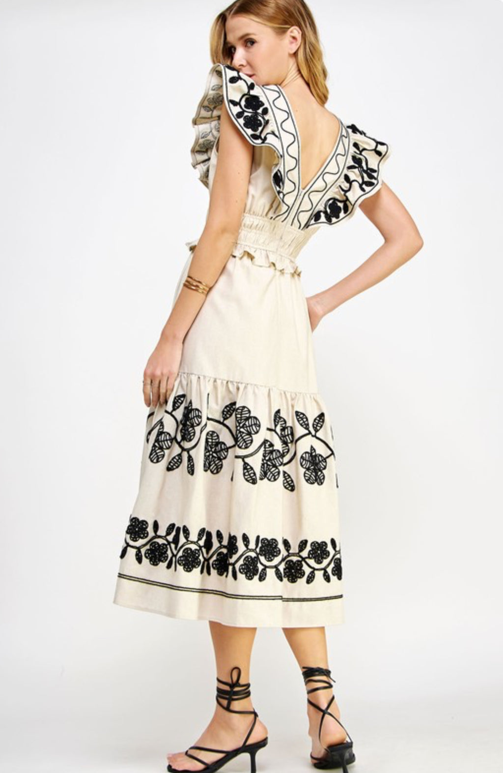 Natalia Embroidered Midi Dress