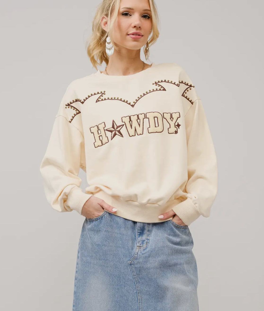 Howdy Studded Sweatshirt