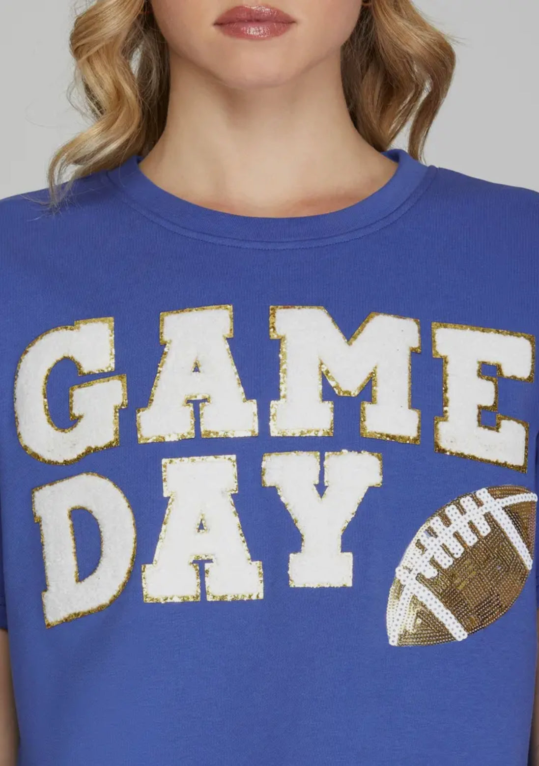 Game Day Cropped Patched Top