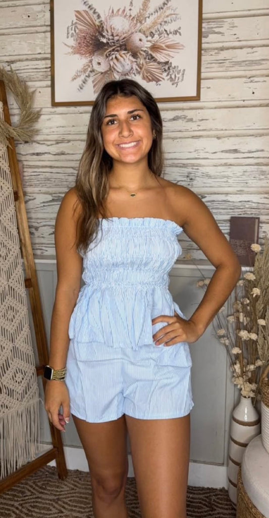 Kara Smocked Strapless Set