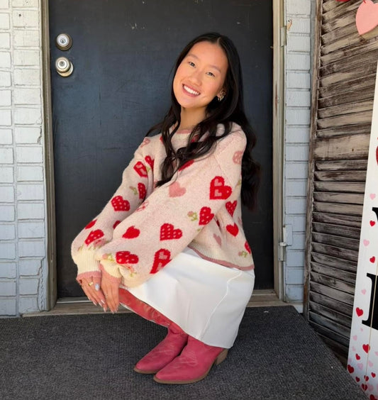 Callie Coquette Heart Sweater