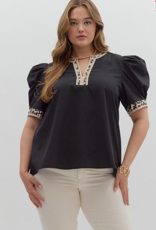 Karey V-Neck Curvy Blouse