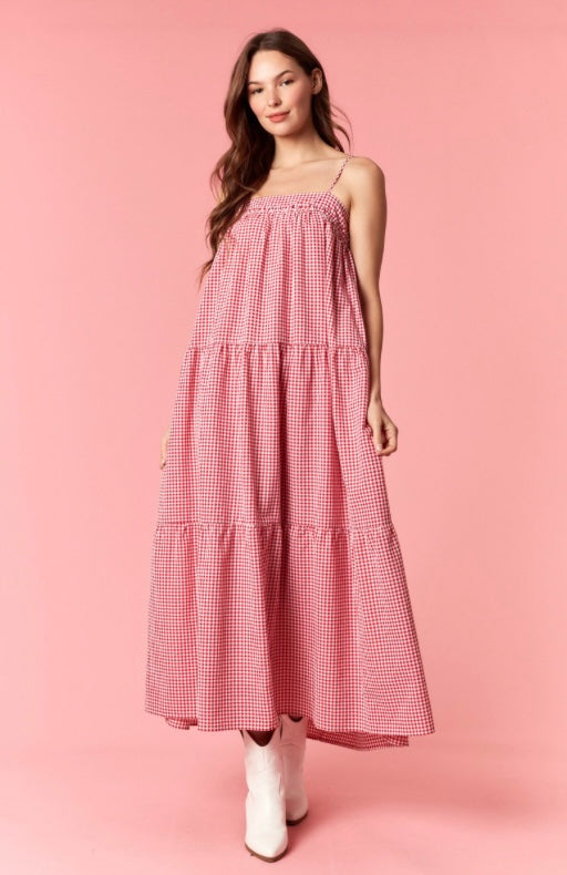 Kerry Gingham and Bow Maxi Dress