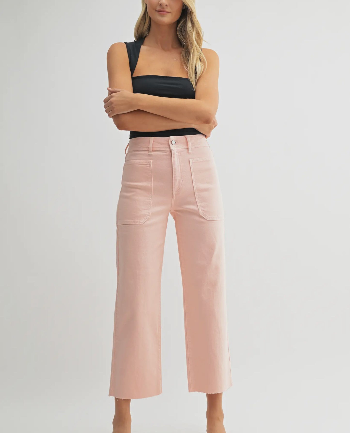 Peach Wide Leg Just Black Jeans