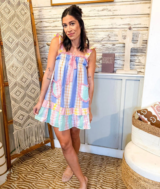Paige Pastel Patchwork Dress