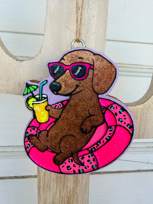Glitter Summer Dachshund Freshie