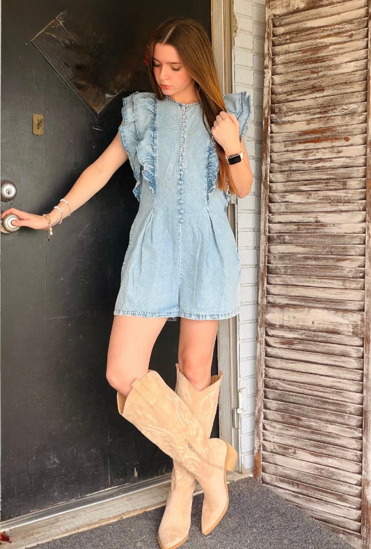 Sarah Jane Denim Romper