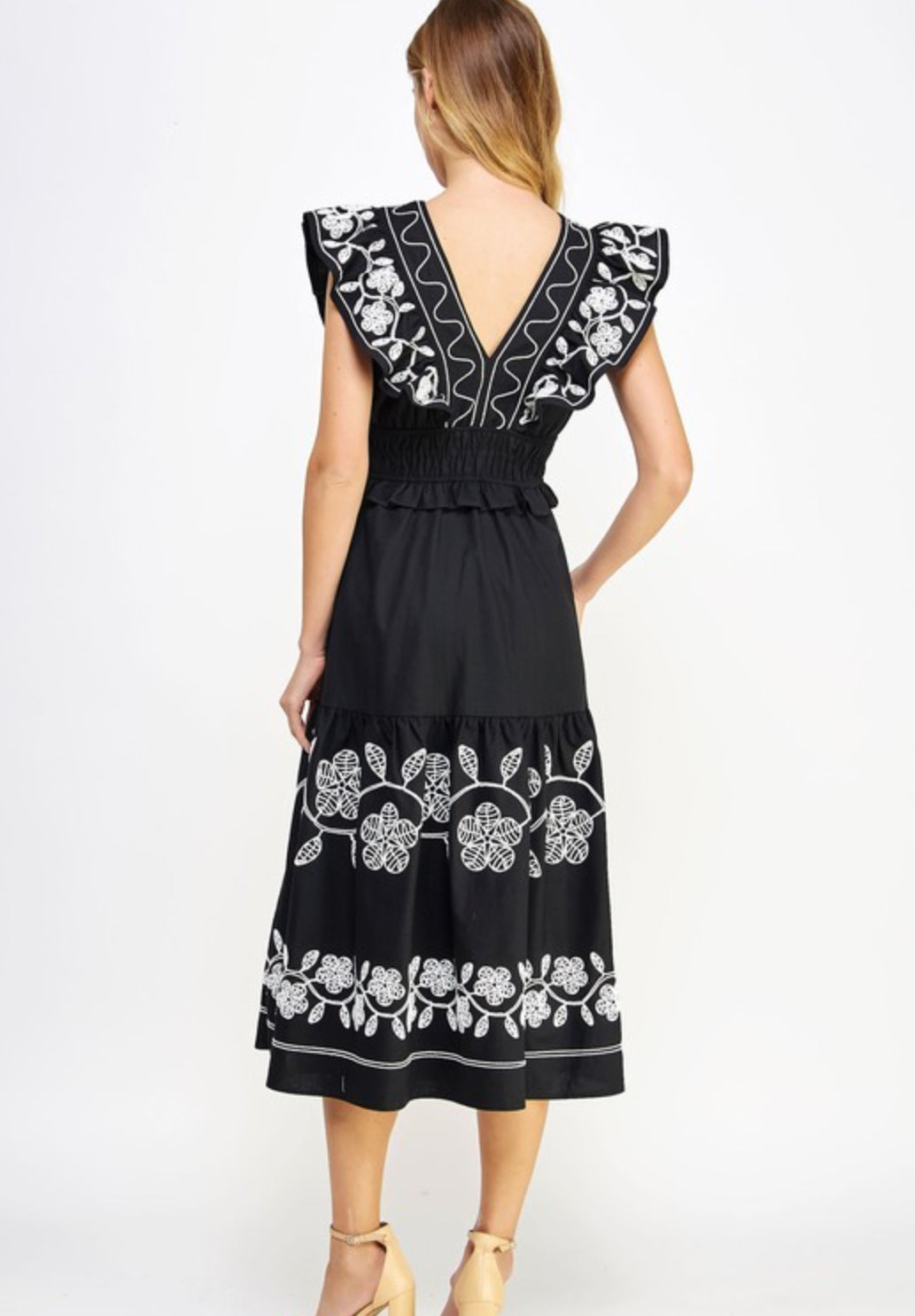 Natalia Embroidered Midi Dress