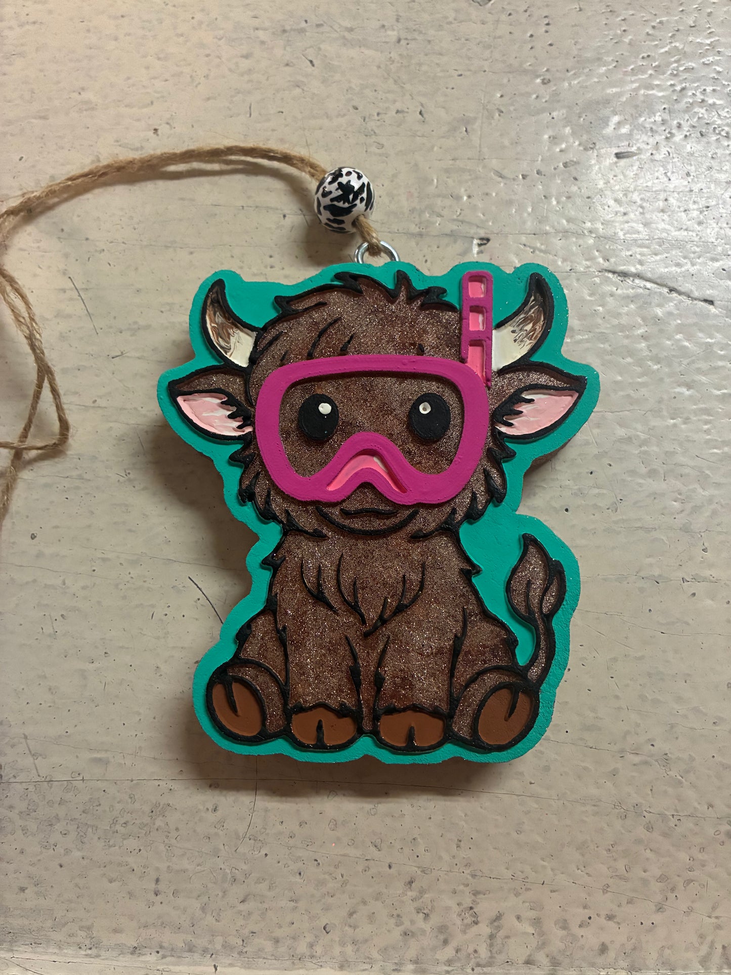 Scuba Highland Cow Freshie