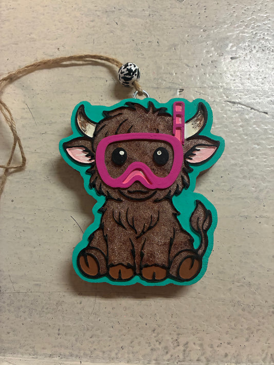 Scuba Highland Cow Freshie