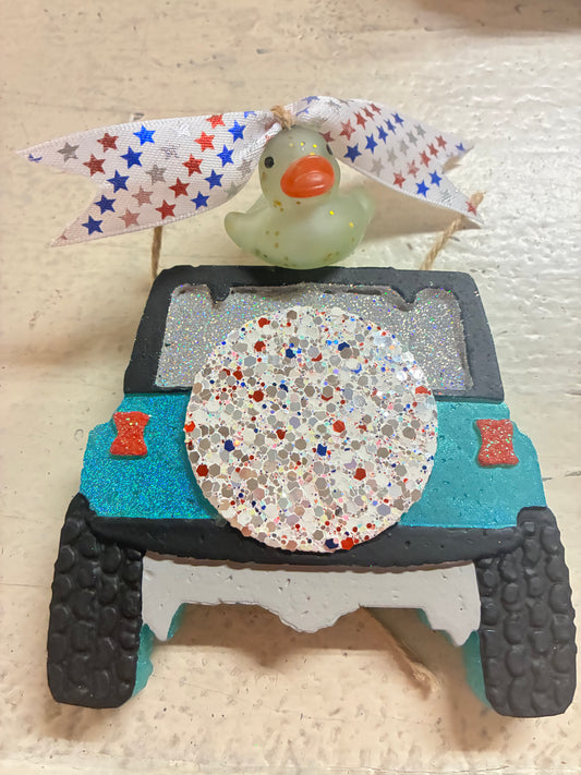 4th of July Jeep with Rubber Duckie