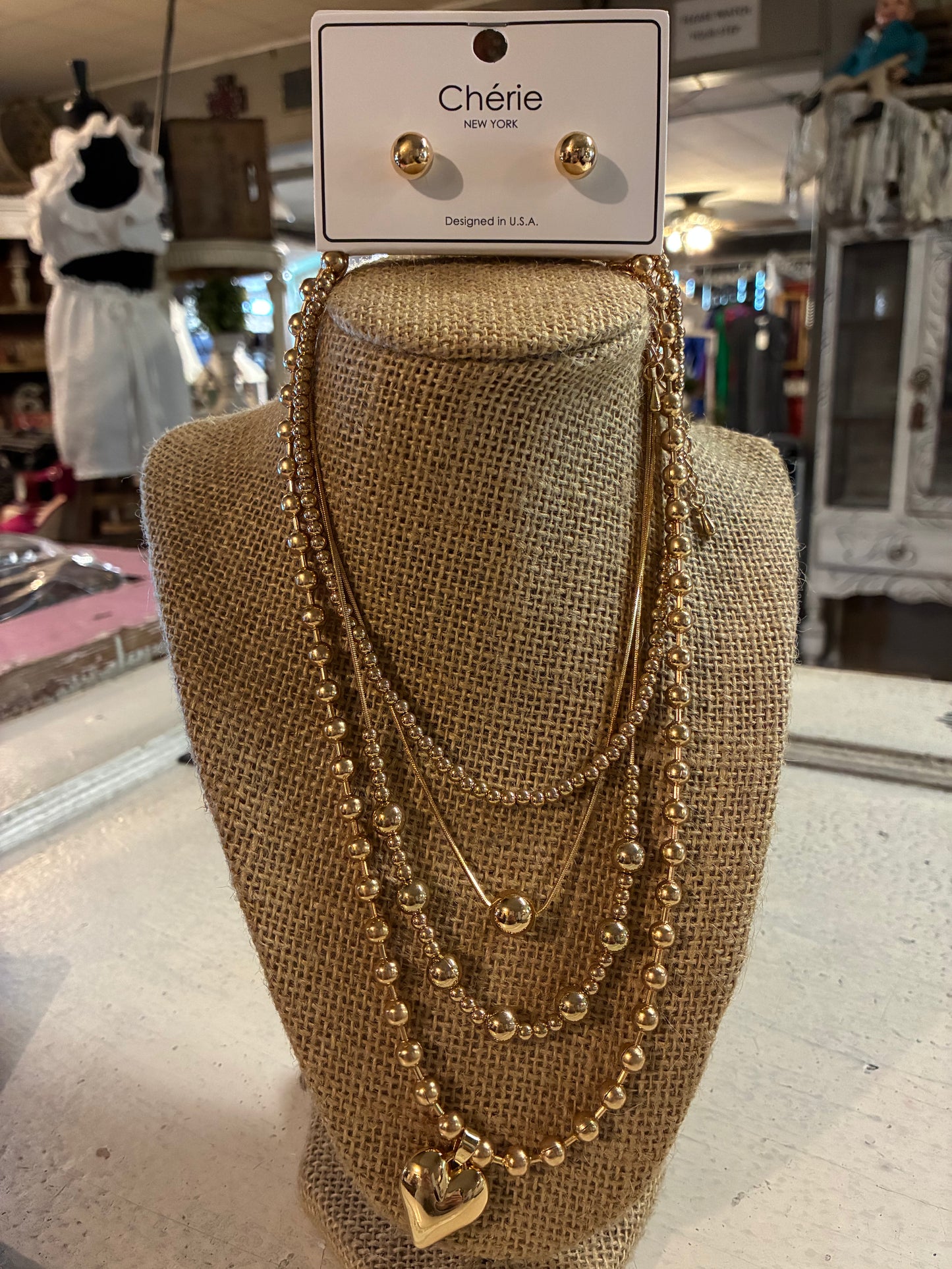 Layered Necklace and Earring set