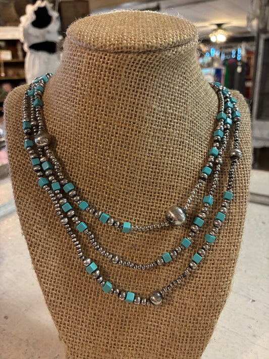 Turquoise Triple Layered Necklace