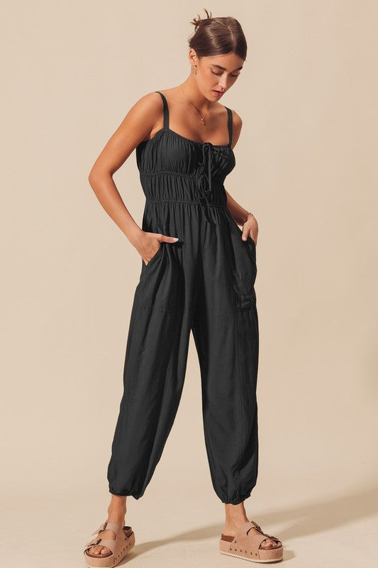 Spaghetti Strap Jogger Jumpsuit